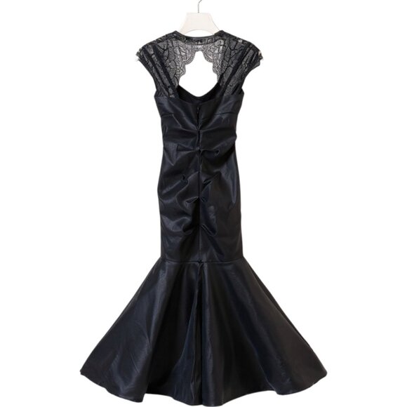 Cache Black Mermaid Gown Lace Back Formal Evening Prom Pageant Dress 0 - Picture 2 of 8